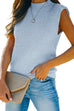 Heididress Mockneck Sleeveless Solid Knit Top