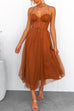 Heididress Open Back Waisted Swing Maxi Cami Tulle Dress