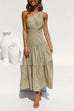 (4 Colors)Heididress One Shoulder High Waist Tiered Maxi Dress