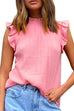 Heididress Mockneck Sleeveless Ruffle Trim Chiffon Top