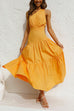 (4 Colors)Heididress One Shoulder High Waist Tiered Maxi Dress