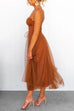 Heididress Open Back Waisted Swing Maxi Cami Tulle Dress