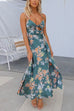 Heididress Floral Print Tie Front Cut Out Slit Midi Cami Dress