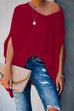 Heididress V Neck Batwing Short Sleeve Oversized T Shirt