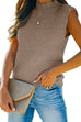 Heididress Mockneck Sleeveless Solid Knit Top