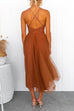 Heididress Open Back Waisted Swing Maxi Cami Tulle Dress