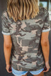 Heididress Camo Short Sleeve Twist Knot T-shirt