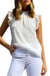 Heididress Mockneck Sleeveless Ruffle Trim Chiffon Top