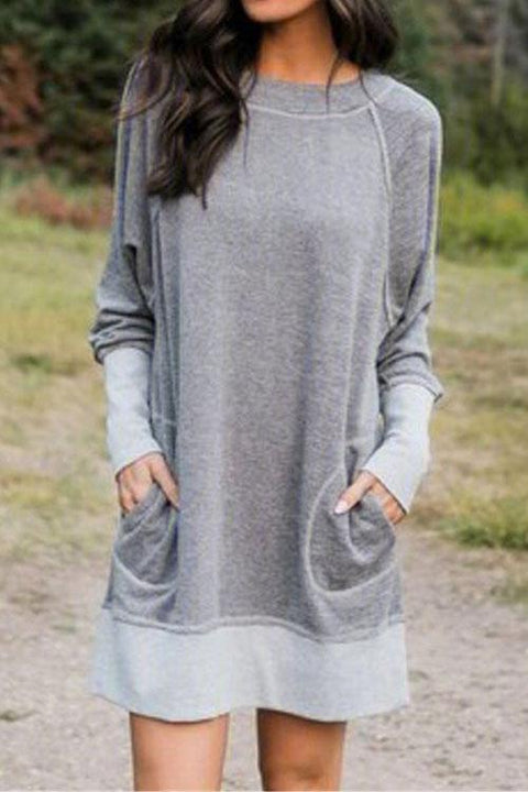 Heididress Splice Pockets Casual Sweatershirt Dress