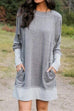 Heididress Splice Pockets Casual Sweatershirt Dress