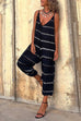 Heididress V Neck Stripes Tie Dye Cropped Cami Romper