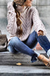 Heididress Mockneck Solid Cable Knit Pullover Sweater