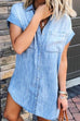 Heididress Button Down Pocket Denim Shirt Dress