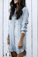 Heididress Stylish Button Down Denim Shirt Dress ( 4 Colors)