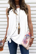 Heididress Casual Sleeveless Solid Waistcoat T-shirt