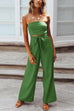 Heididress Off Shoulder Bow Tie Waist Wide Leg Jumpsuit