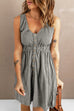 Heididress V Neck Button Down Sleeveless Waisted Dress