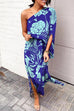 Heididress Casual One Shoulder Side Split Printed Dress