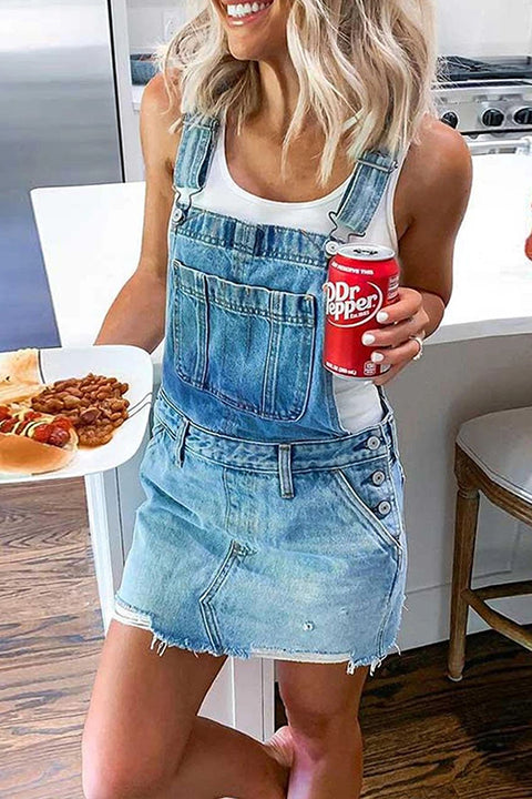 Heididress Casual Sleeveless Denim Overalls Dress