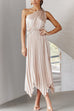 Heididress One Shoulder Sleeveless Waisted Swing Dress