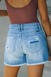 Heididress High Waist Buttons Distressed Denin Shorts with Pockets