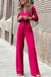 Heididress Wrap V Neck Long Sleeve Tie Waist Maxi Jumpsuit