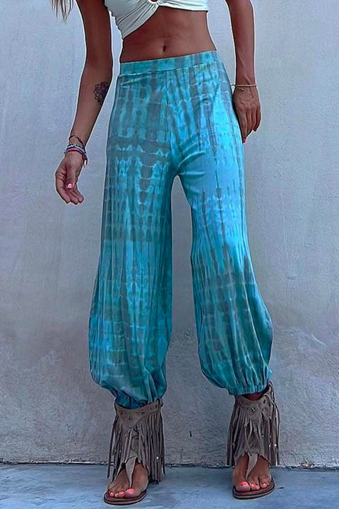 Heididress Tie Dye Side Slit Loose Lantern Pants