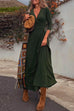 Heididress Wrap V Neck Long Sleeve Waisted Swing Dress