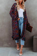 Heididress Tassel Open Front Multi-colored Print Knit Cardigans