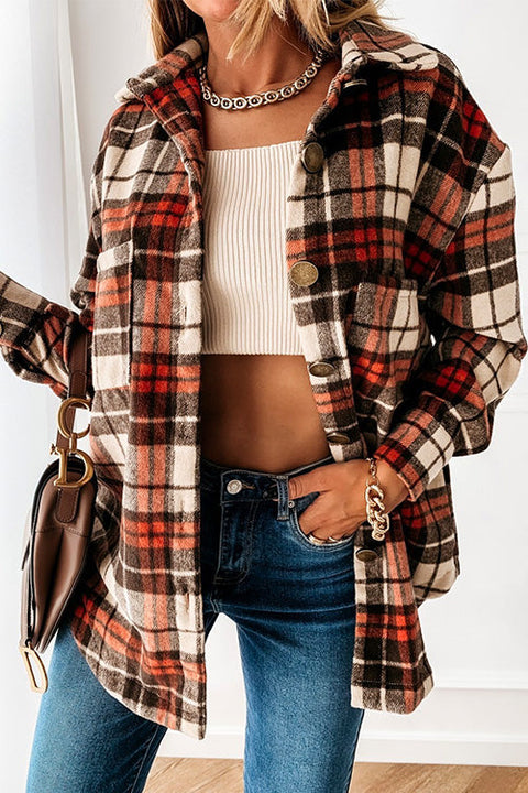 Heididress Lapel Button Down Plaid Cardigans with Pockets
