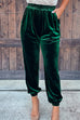 Heididress Elastic Waist Velvet Joggers Pants with Pockets