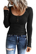 Heididress Crewneck Buttons Long Sleeve Bottoming Top