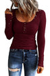 Heididress Crewneck Buttons Long Sleeve Bottoming Top