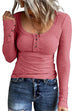 Heididress Crewneck Buttons Long Sleeve Bottoming Top