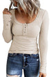 Heididress Crewneck Buttons Long Sleeve Bottoming Top
