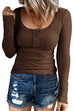Heididress Crewneck Buttons Long Sleeve Bottoming Top
