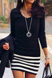 Heididress Crewneck Long Sleeve Stripes Splice Dress