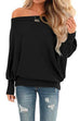 Heididress Solid Batwing Long Sleeves Waffle Top