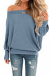 Heididress Solid Batwing Long Sleeves Waffle Top