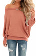 Heididress Solid Batwing Long Sleeves Waffle Top