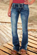 Heididress Button Down Bell Bottom Jeans with Pockets