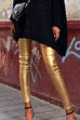 Heididress Solid Slim Fit Faux Leather Leggings Pants
