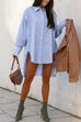Heididress Lapel High Low Hem Button Down Shirt