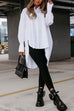 Heididress Lapel High Low Hem Button Down Shirt