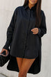 Heididress Lapel High Low Hem Button Down Shirt