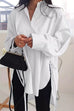 Heididress Irregular Lapel Button Down Long Sleeve Shirt