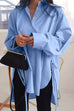 Heididress Irregular Lapel Button Down Long Sleeve Shirt