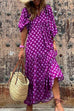 Heididress Puff Sleeve Geometry Printed Swing Dress