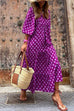 Heididress Puff Sleeve Geometry Printed Swing Dress