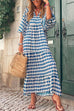 Heididress Puff Sleeve Geometry Printed Swing Dress